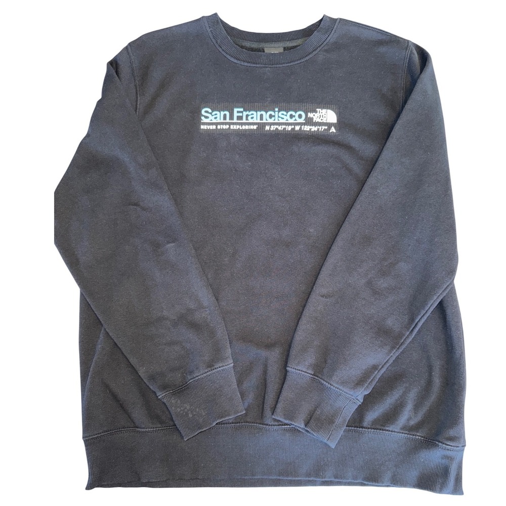 The North Face San Francisco Graphic Sweatshirt Mens XL Black Crewneck Pullover